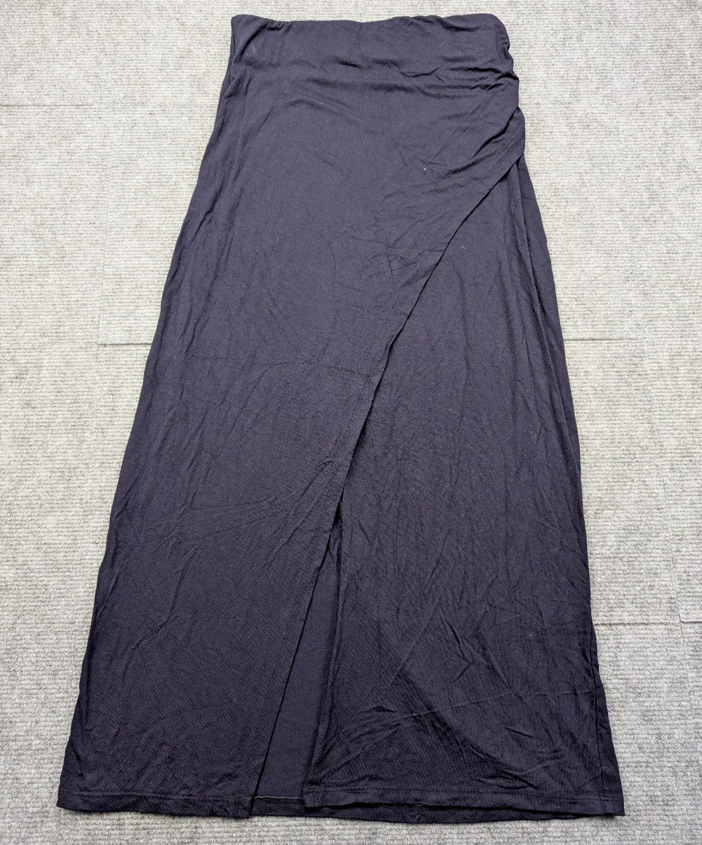 Boden Helana Wrap Maxi Skirt Women 4 Blue Jersey Minimal Comfort Pull On Capsule